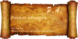 Patócs Afrodité névjegykártya
